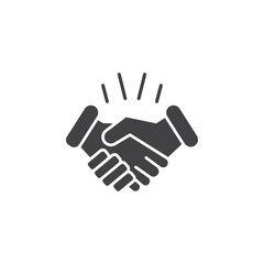 Handshake icon Flat simple outline set