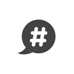 Hashtag icon Flat simple outline set