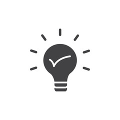 Idea icon Flat simple outline set