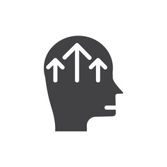 Improvement growth icon Flat simple outline set