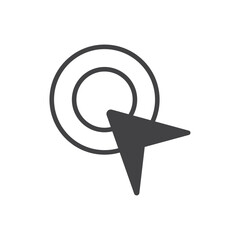 Interactive icon Flat simple outline set