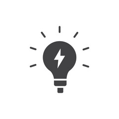 Lightbulb icon Flat simple outline set