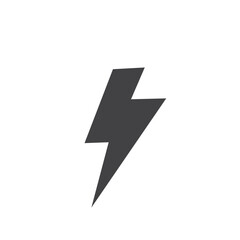 Lightning icon Flat simple outline set