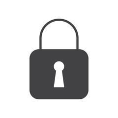 Lock icon Flat simple outline set