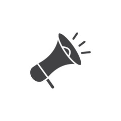 Megaphone icon Flat simple outline set