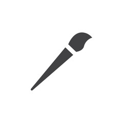 Paint brush icon Flat simple outline set