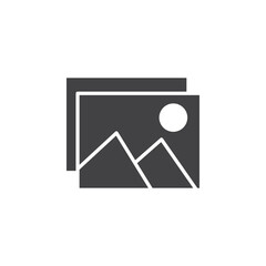 Picture icon Flat simple outline set