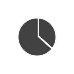 Pie chart icon Flat simple outline set