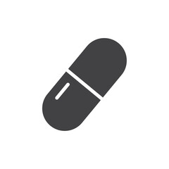 Pill Icon Flat simple outline set