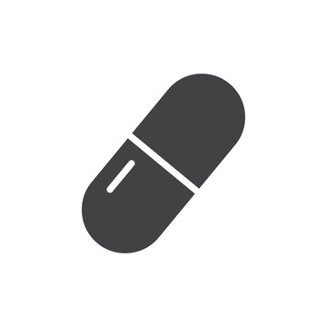 recommend clip art: Pill Icon Flat simple outline set