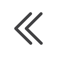 Previous icon Flat simple outline set