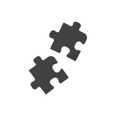 Puzzle Piece Icon Flat simple outline set