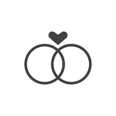 Ring icon Flat simple outline set