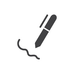 Signature icon Flat simple outline set