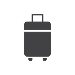 Suitcase icon Flat simple outline set