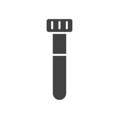 Test tube icon Flat simple outline set