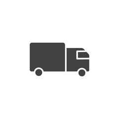Truck icon Flat simple outline set