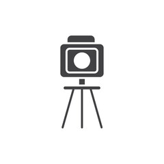 TV camera icon Flat simple outline set