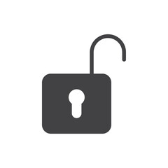 Unlock icon Flat simple outline set