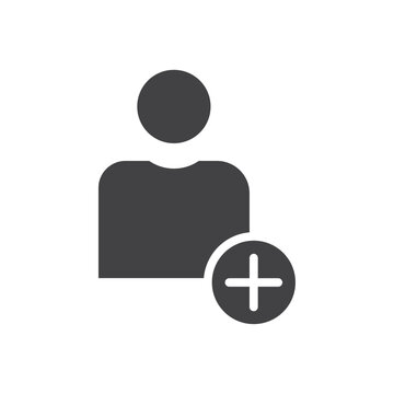 recommend clip art: User add icon Flat simple outline set