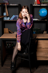 woman sitting on a chair