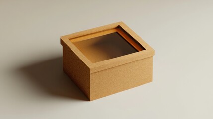 Brown Cardboard Box with Glass Top