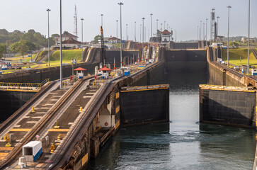 Exposure of the Gatun Locks while entering them, coming from the Atlantic Ocean in a cruise ship....