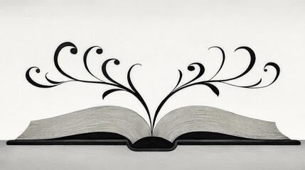 Obraz premium Open Book Against a Plain Background