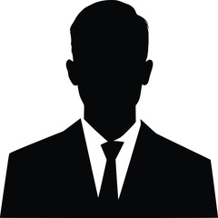 Minimalist Silhouette  Vector Design Confident Man's Facial Expression 
