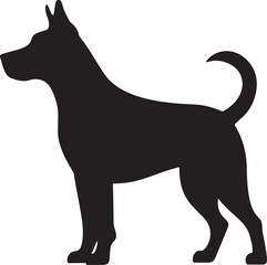 Dog silhouette vector art illustration and graphics isolated on white Background.