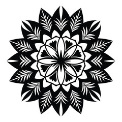 Fototapeta premium Black color mandala silhouette art illustration