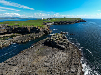 Saint johns Point with the dangerous Rocks that ships must watch for rocks from a UAV Drone