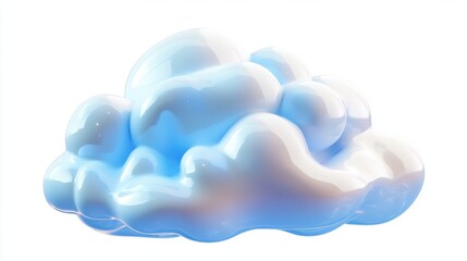 Abstract blue and white cloud design on a light background. Digital illustration with a surreal touch.