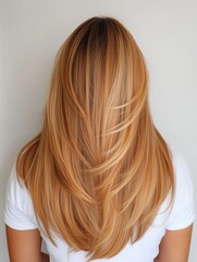 Fototapeta premium model with Honey Blonde hair color