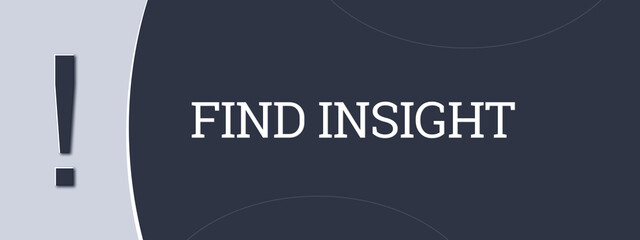 Find insight. A blue banner illustration with white text.