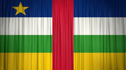 Central African Republic Flag and Theater Curtain Image.