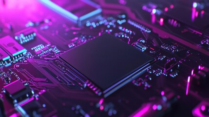 Circuit Board with Neon Lights