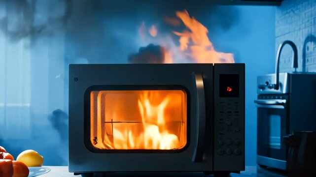 Beware of potential microwave fire hazards in the kitchen, as they can lead to danger