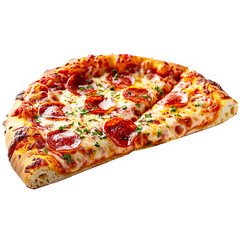 A half of pizza isolated on transparent background