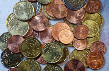 different coins of euro cent