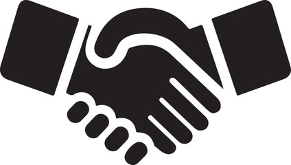 Handshake silhouette icon, Business agreement sign and symbol,  Friendly handshake outline vector illustration 3