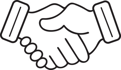 Handshake silhouette icon, Business agreement sign and symbol,  Friendly handshake outline vector illustration 2