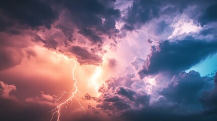 Obraz premium Lightning Storm Sky