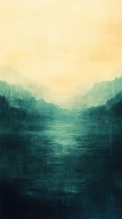 Fototapeta premium Turquoise Gradient Landscape with Dark Hues