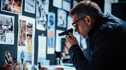 A criminologist classifying different crime scenes based on their characteristics, demonstrating crime typologies in practice