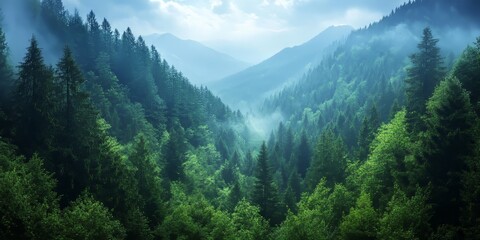 A wide, scenic view of a forest.