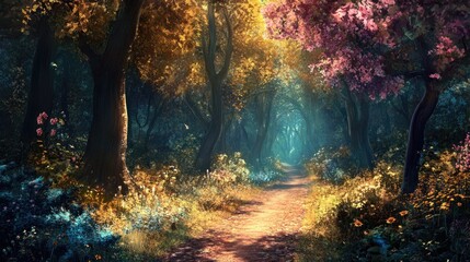 Fototapeta premium Path Through the Enchanted Woods