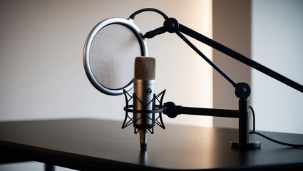  Studio Microphone with Pop Filter and Arm Setup