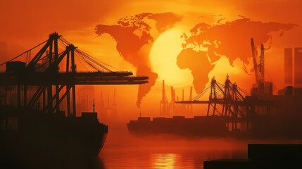 Obraz premium Global Trade at Sunset