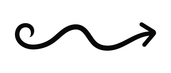 Vector Hand Drawn Arrow Pointing Icon. Doodle Arrow Icon